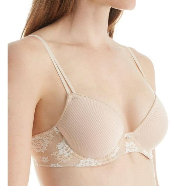 New Maidenform Pink Taupe Lace Demi Coverage Underwire 36A 34D Bra 09443
